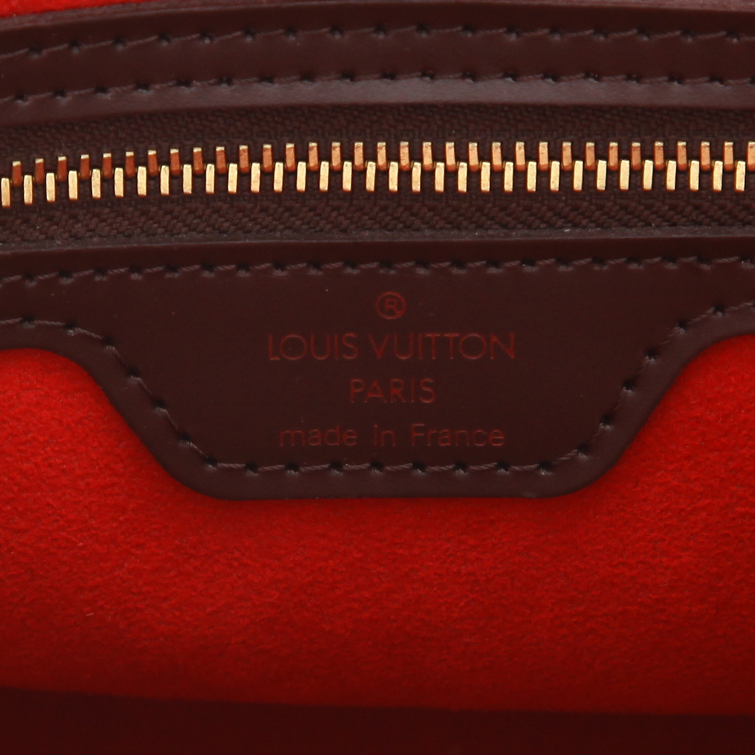 Sac à main Louis Vuitton  Hampstead en toile damier ébène et cuir marron - Detail D2