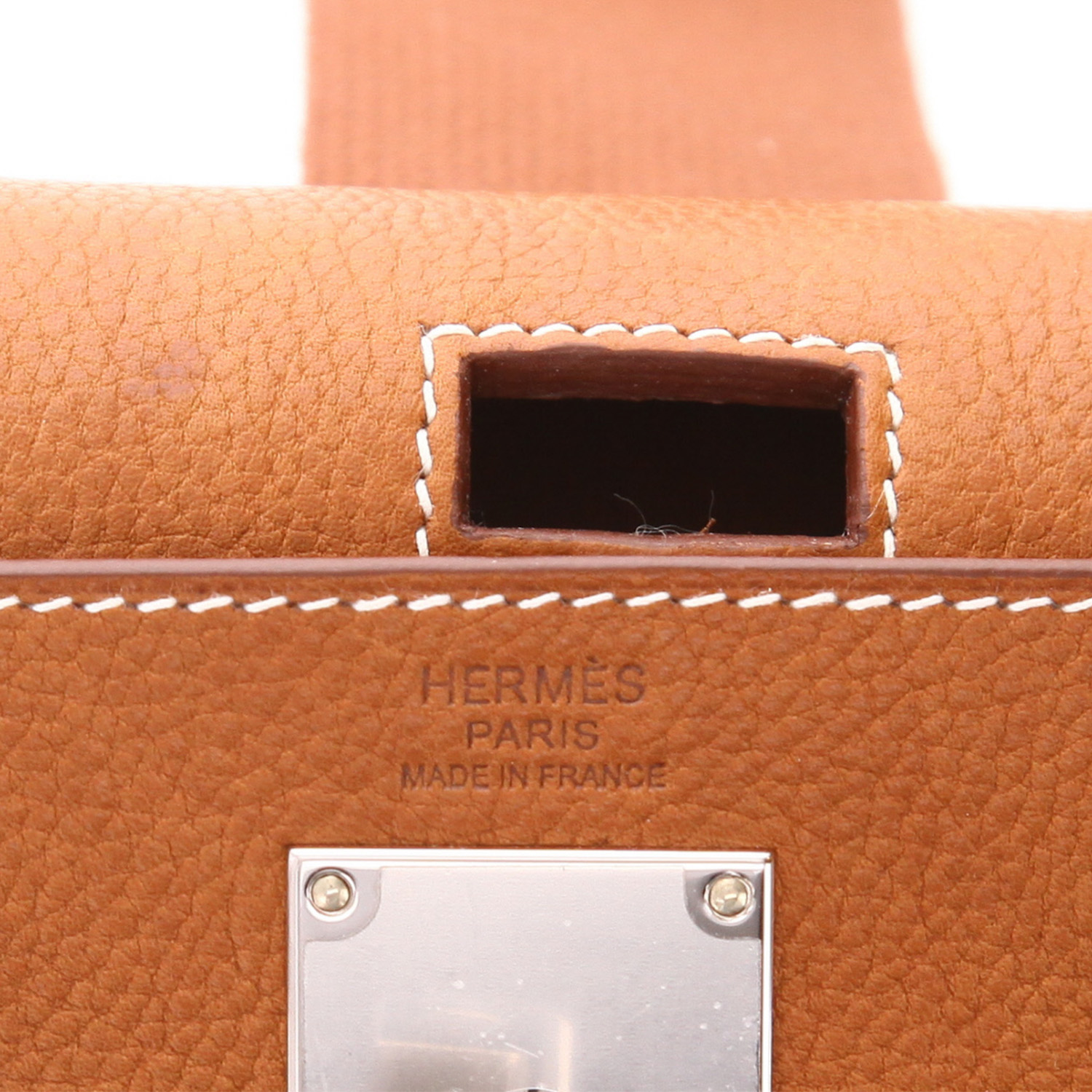 Sac bandoulière Hermès  HAC à Dos en Barenia Faubourg gold - Detail D2