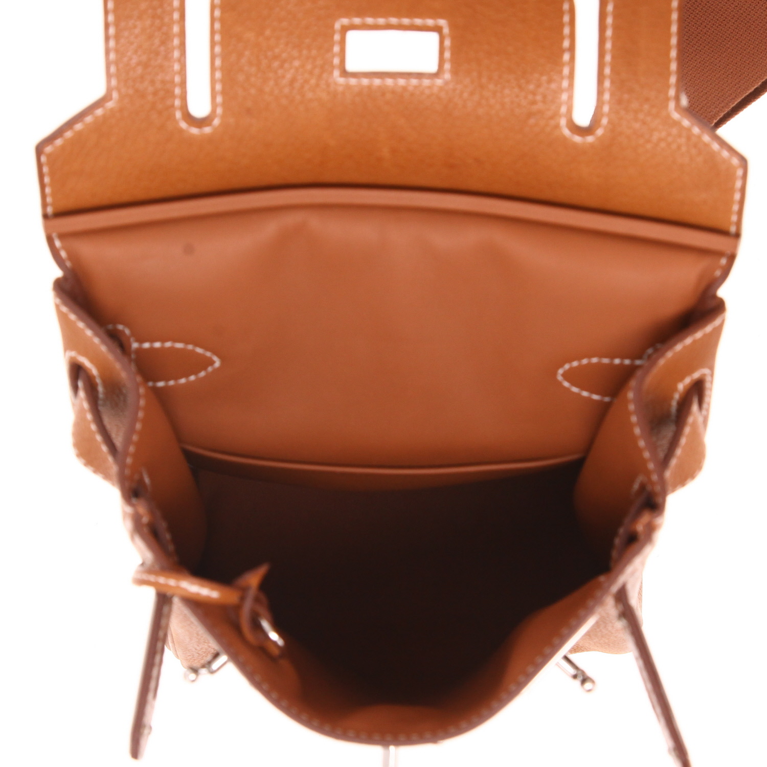 Sac bandoulière Hermès  HAC à Dos en Barenia Faubourg gold - Detail D3