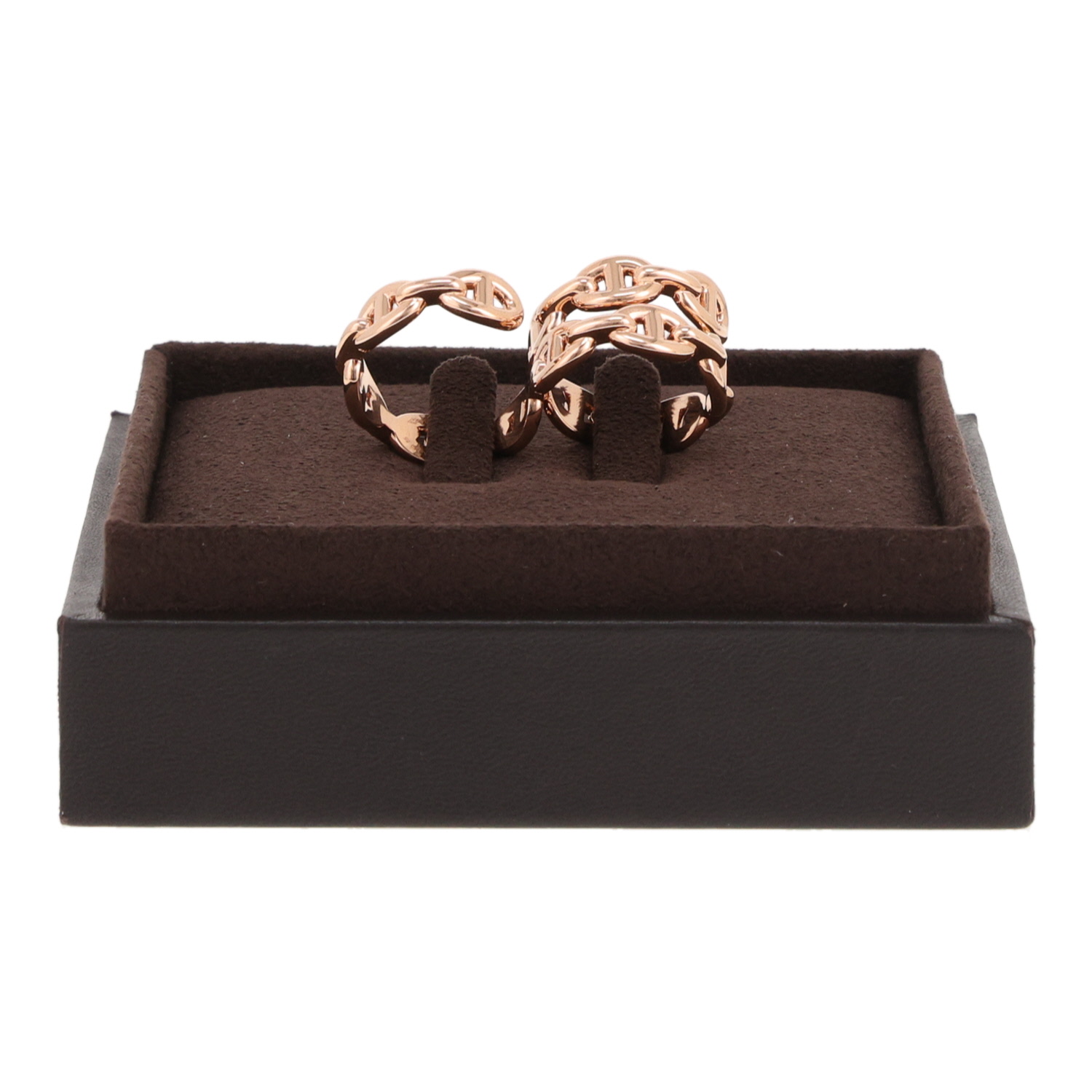 Hermès Chaîne d'Ancre double ring in rose gold - Detail D2