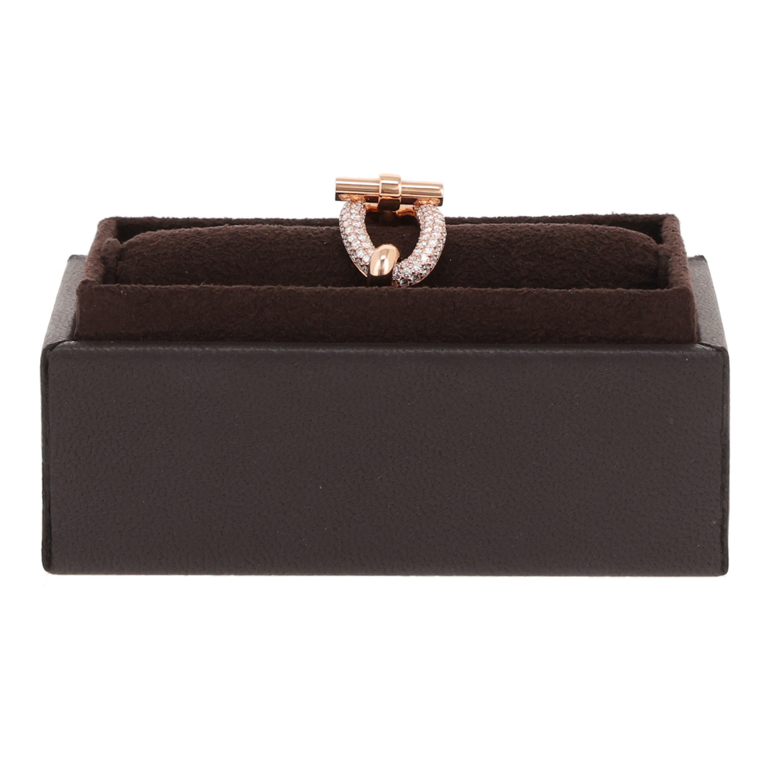 Anello Hermès Adage in oro rosa e diamanti - Detail D2