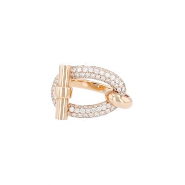 Anillo Hermès Adage de oro rosa y diamantes