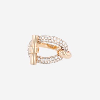 Bague Hermès Adage en or rose et diamants