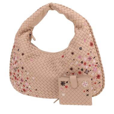 Sac à main Bottega Veneta  Veneta en cuir intrecciato beige