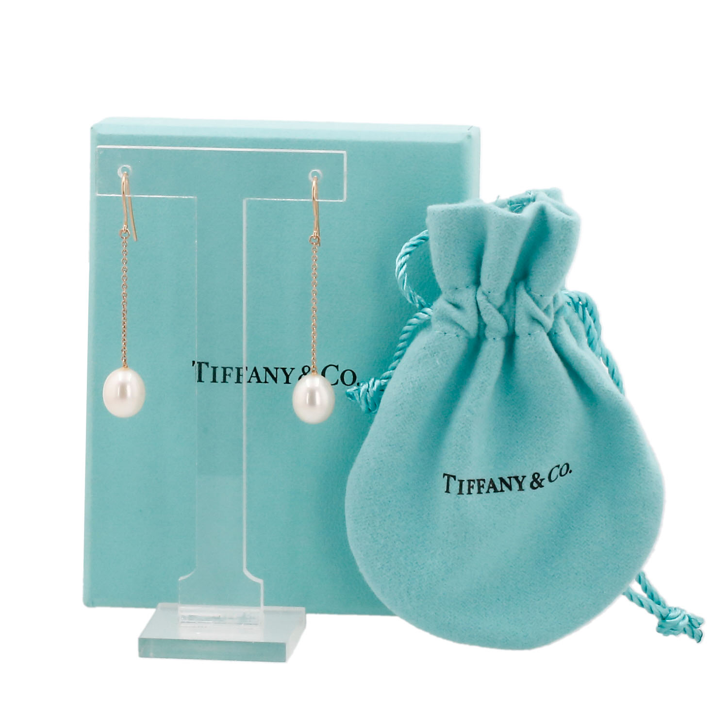 A pair of Tiffany & Co Elsa Peretti earrings in yellow gold and cultured pearls - Detail D2
