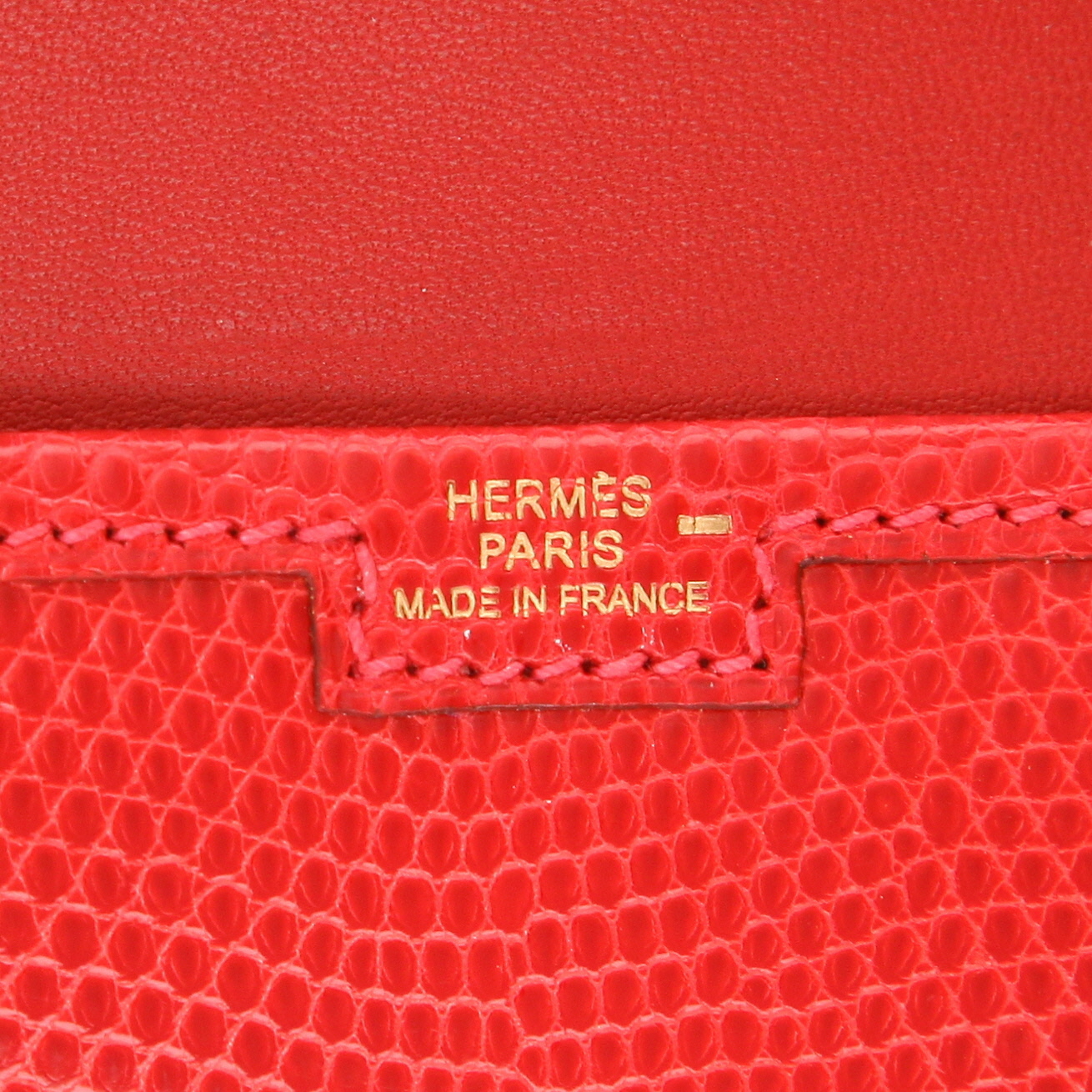 Bolso Hermès «Jige» de lagarto rojo - Detail D2