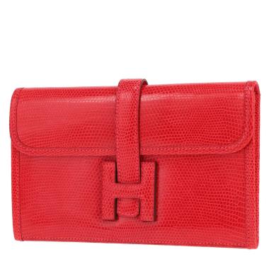 Bolso Hermès «Jige» de lagarto rojo