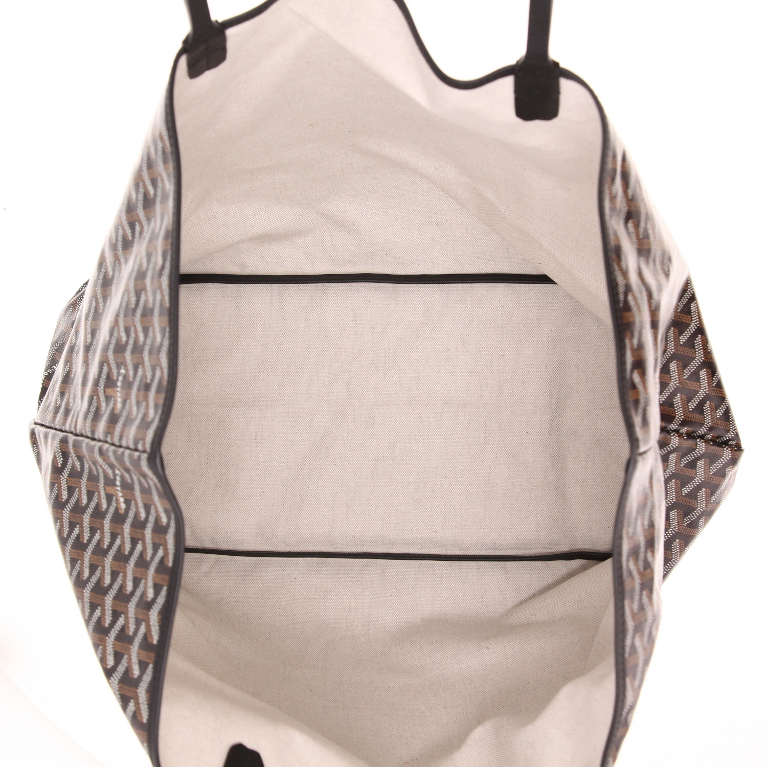 Sac cabas Goyard  Saint-Louis en toile Goyardine noire et cuir noir - Detail D3