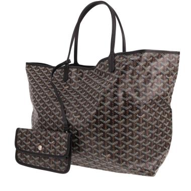 Sac cabas Goyard  Saint-Louis en toile Goyardine noire et cuir noir
