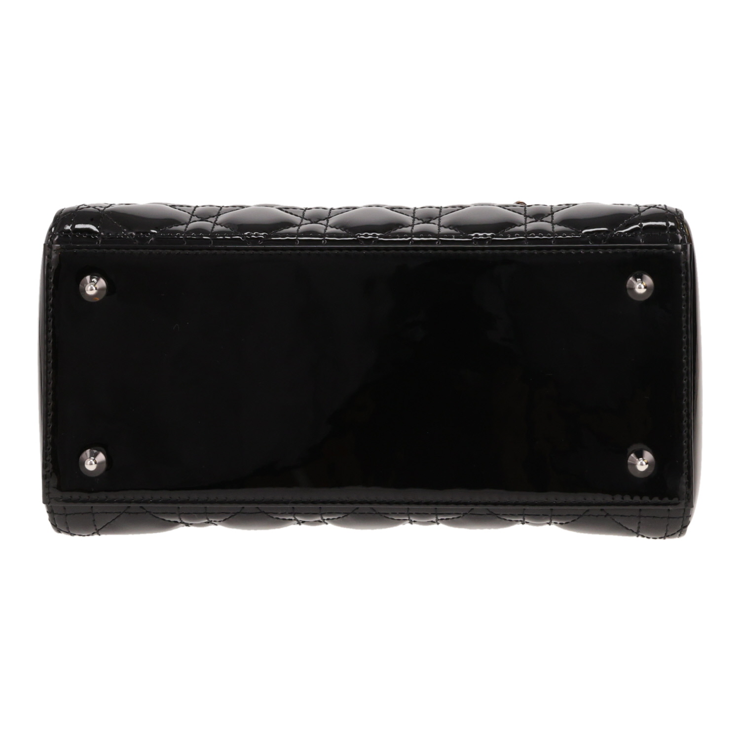 Borsa Dior Lady Dior in pelle verniciata nera - Detail D1