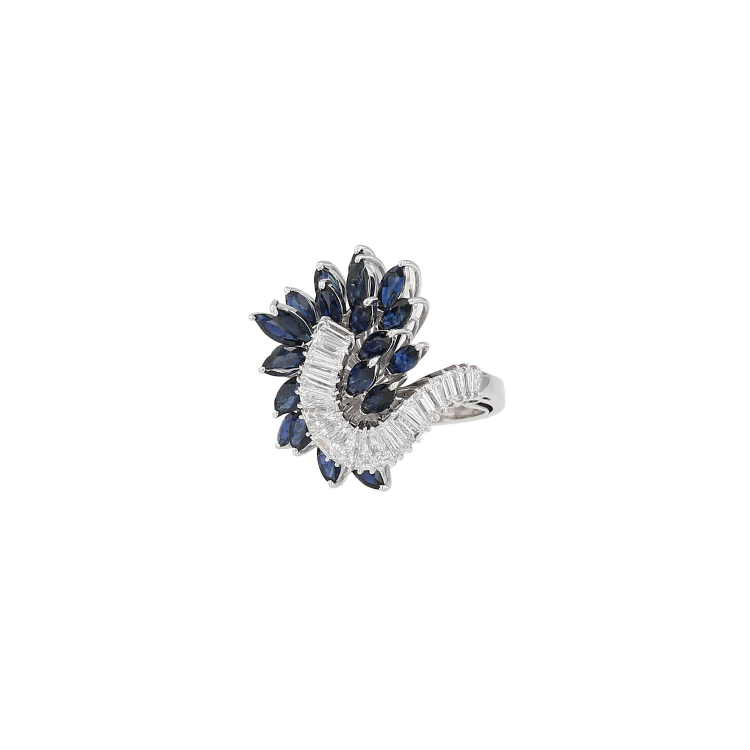 Bague Vintage Or Blanc Saphirs Diamants Occasion Bague Vintage Or Blanc Saphirs Diamants Occasion