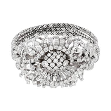 Vintage convertible bracelet in white gold and diamonds