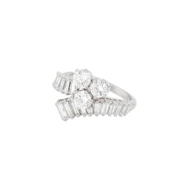 Bague années 1960 Vintage en platine et diamants