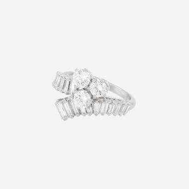 Bague années 1960 Vintage en platine et diamants