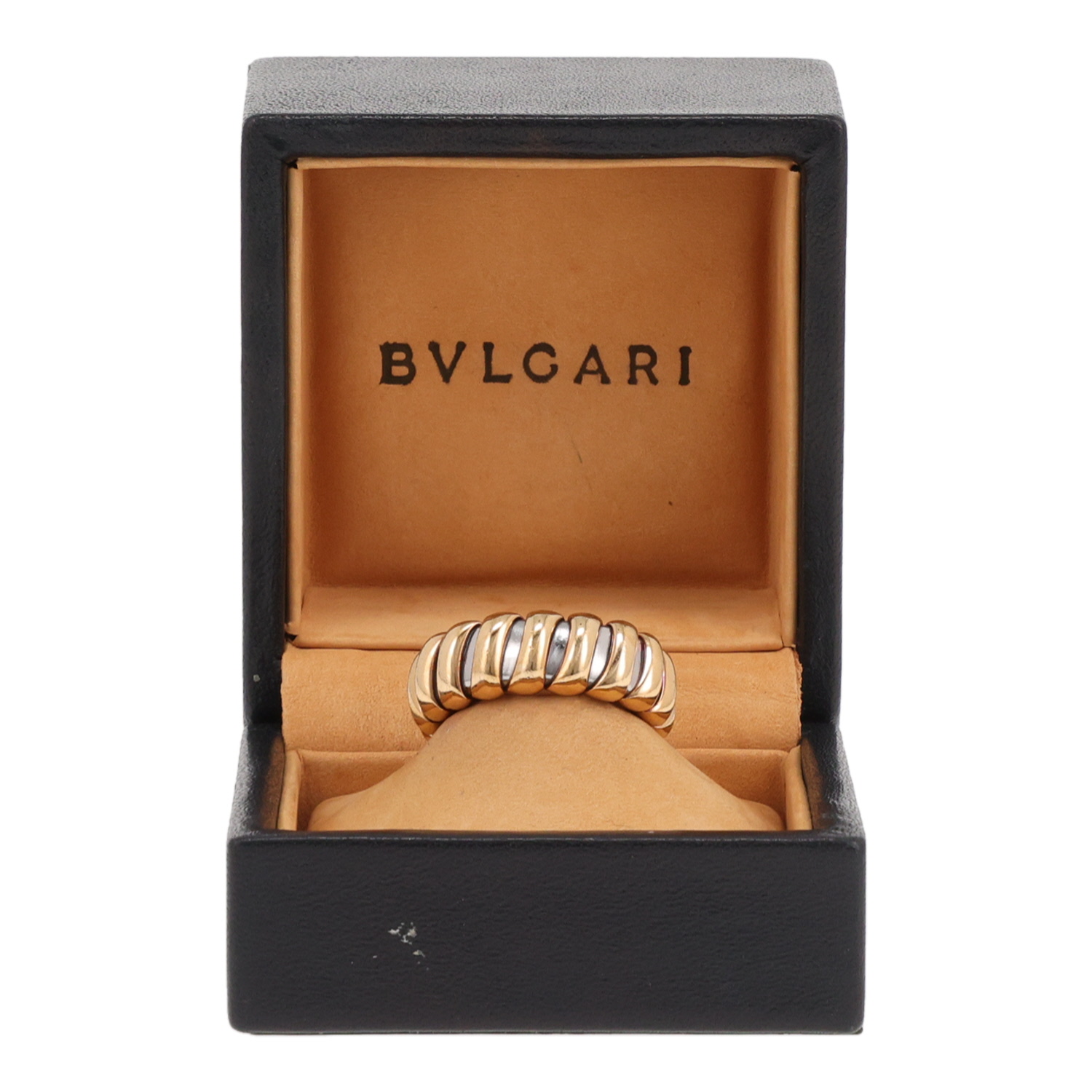 Bague semi-rigide Bulgari en or jaune et acier - Detail D2