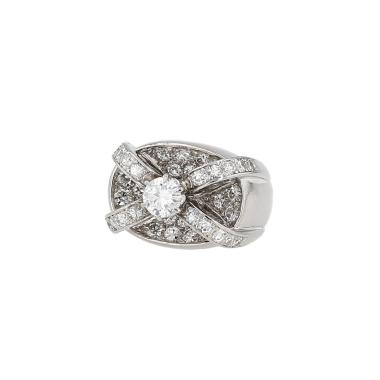 Anello vintage in platino e diamanti