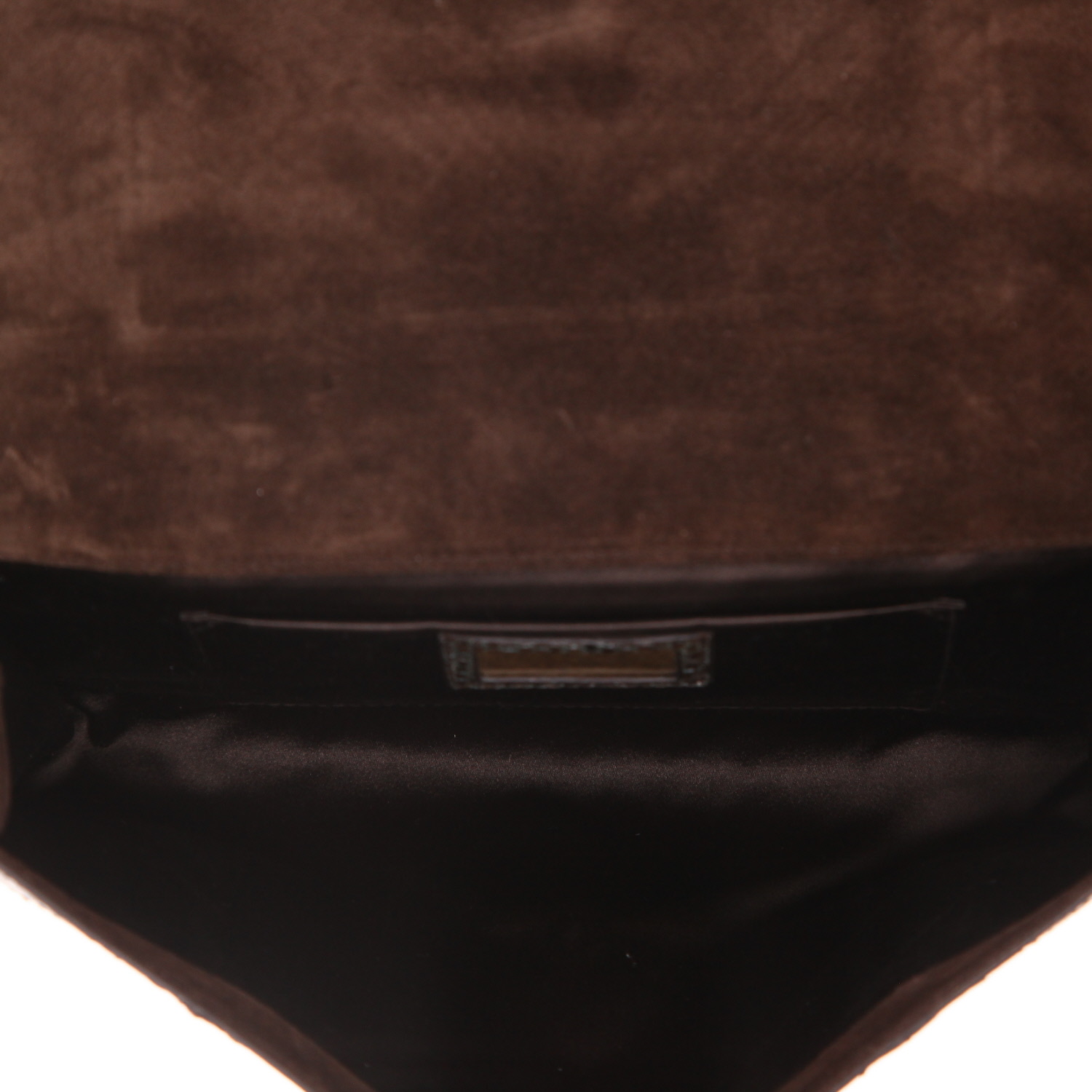 Bolso de mano Saint Laurent Chyc de piel de pitón verde y marrón - Detail D3