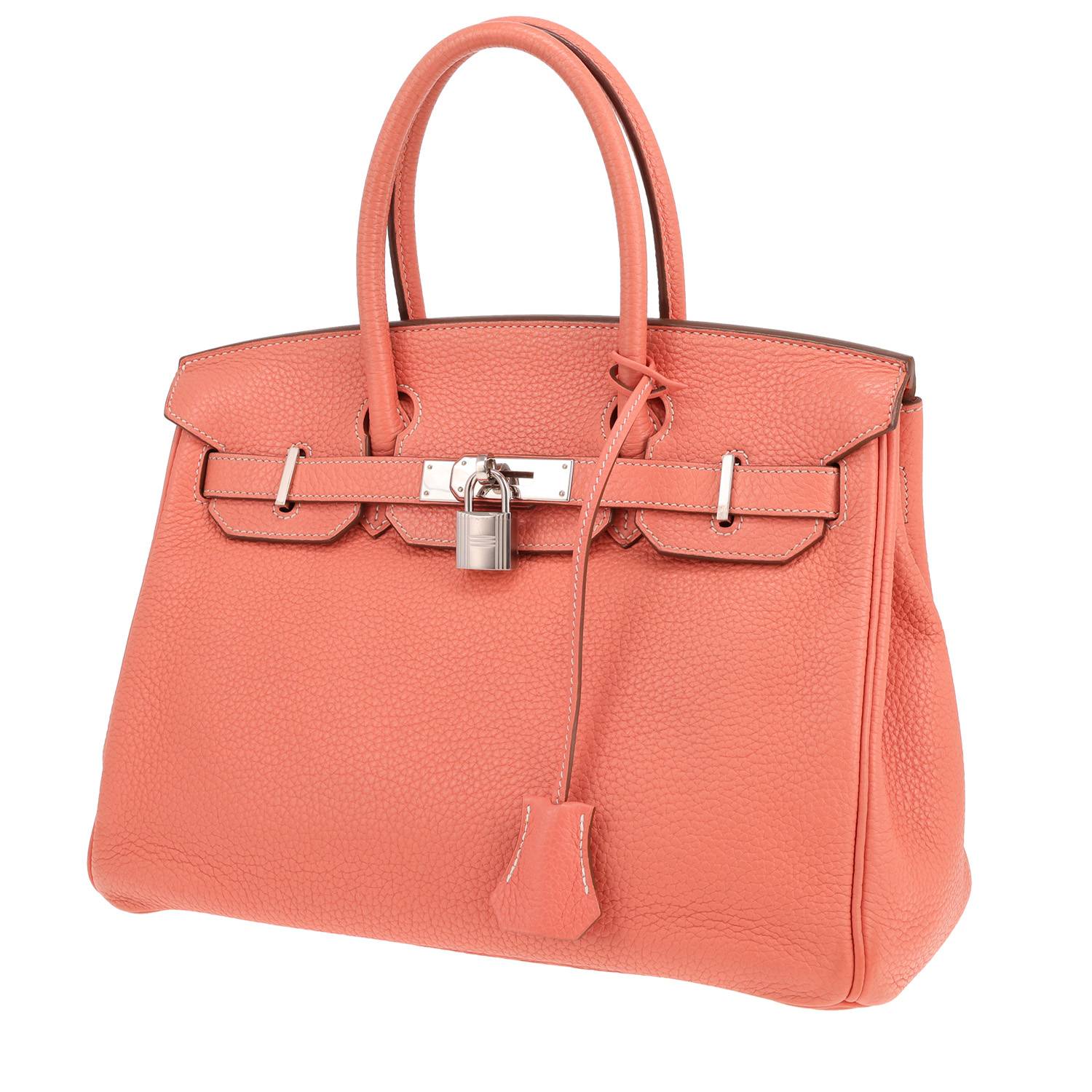 Hermès Birkin 30 Rose Crevette 2013 – Cuir Clémence Occasion Hermès Birkin 30 Rose Crevette 2013 – Cuir Clémence Occasion