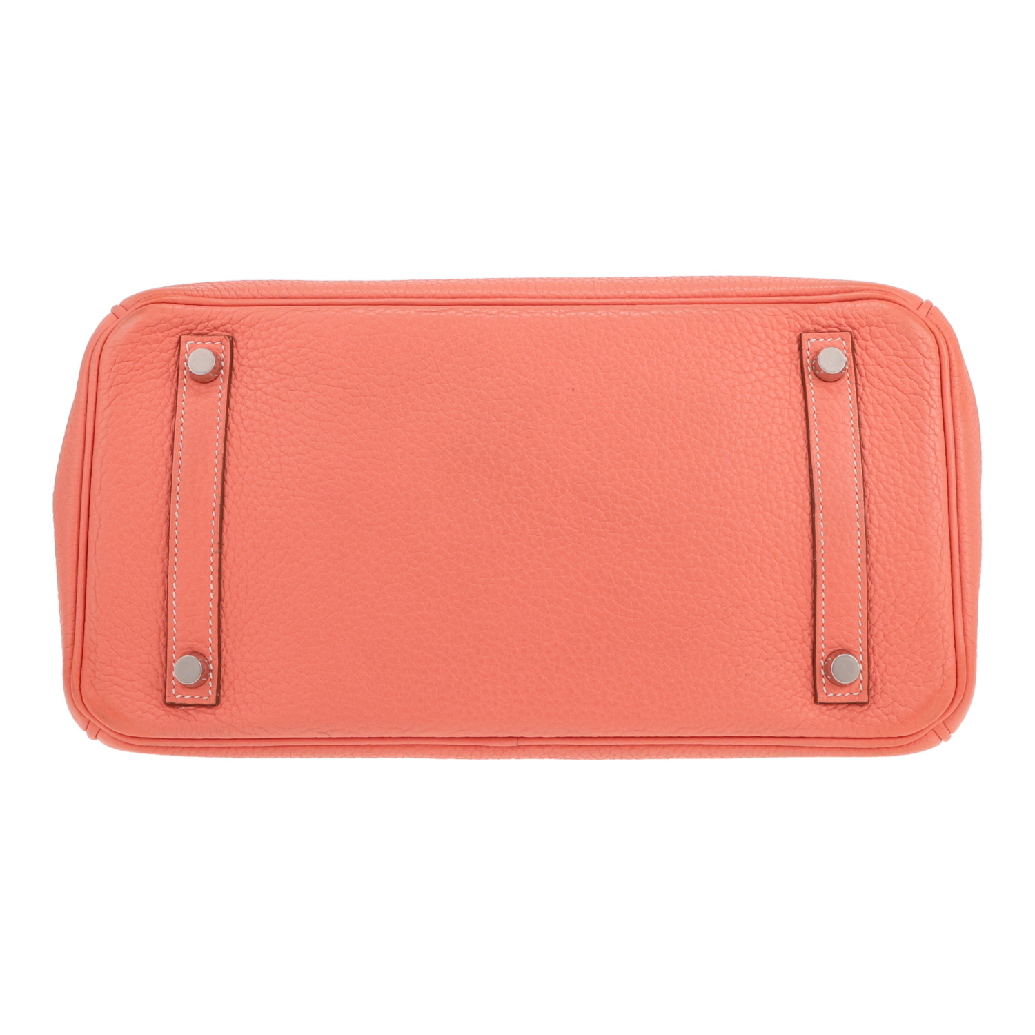 Bolso Hermès Birkin de 30 cm, de piel de ternero «Clémence» en color rosa crevette - Detail D1