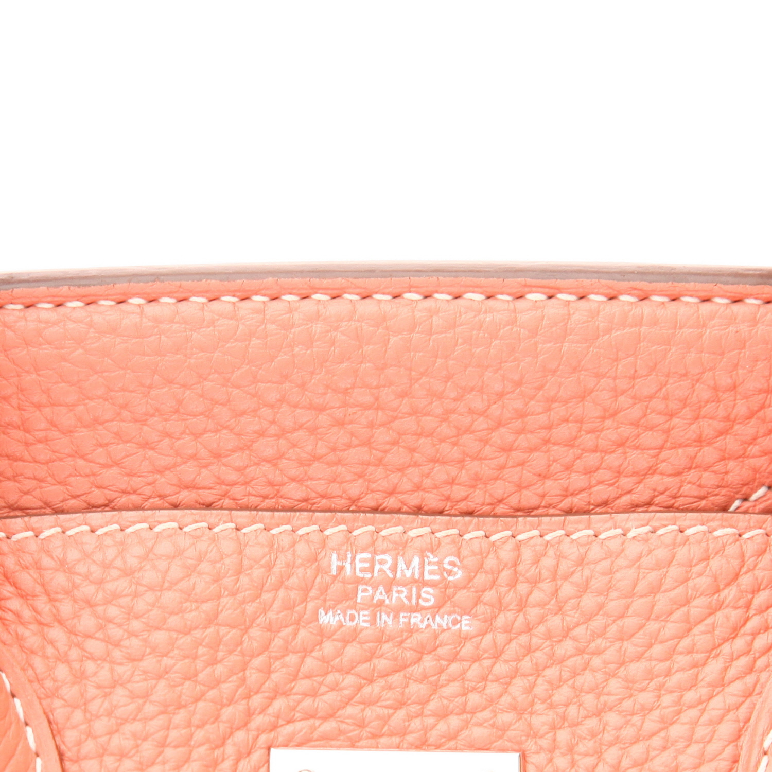 Borsa Hermès Birkin da 30 cm in pelle di vitello “Clémence” color Rosa Crevette - Detail D2