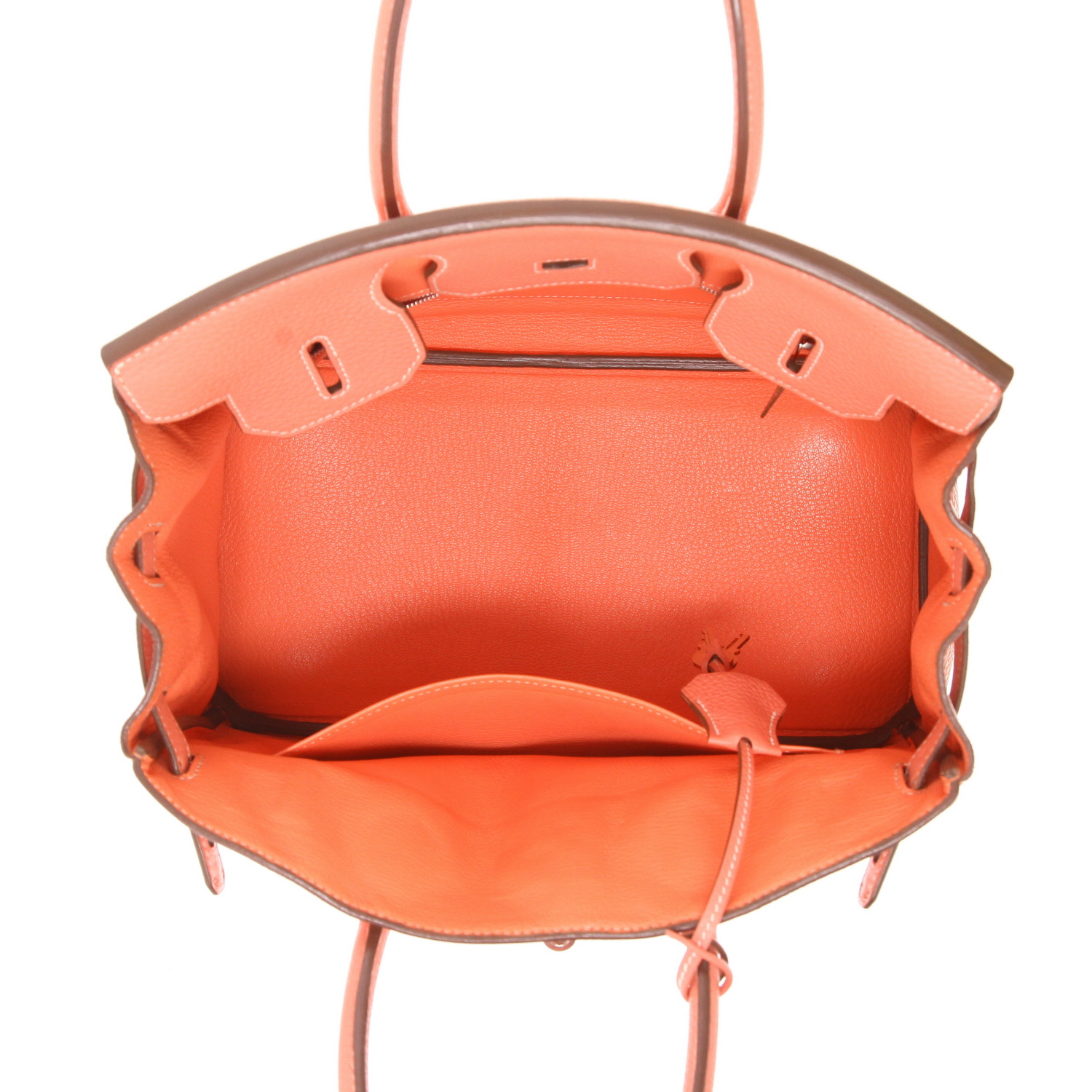 Sac à main Hermès  Birkin 30 cm en cuir taurillon clémence Rose Crevette - Detail D3