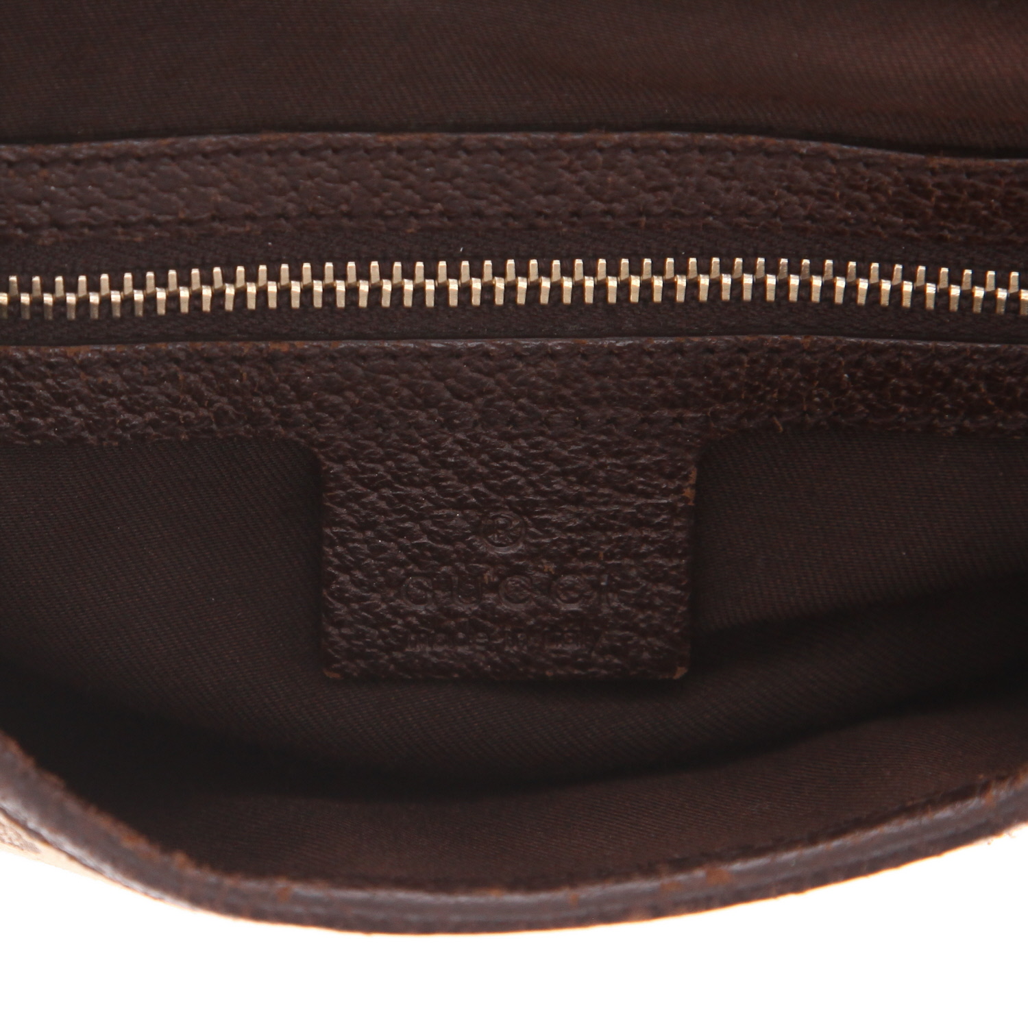 Borsa Gucci Jackie in pelle marrone e tela Supreme GG beige - Detail D2