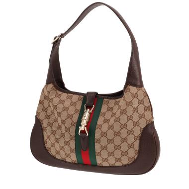 Sac à main Gucci  Jackie en cuir marron et toile sûpreme GG beige
