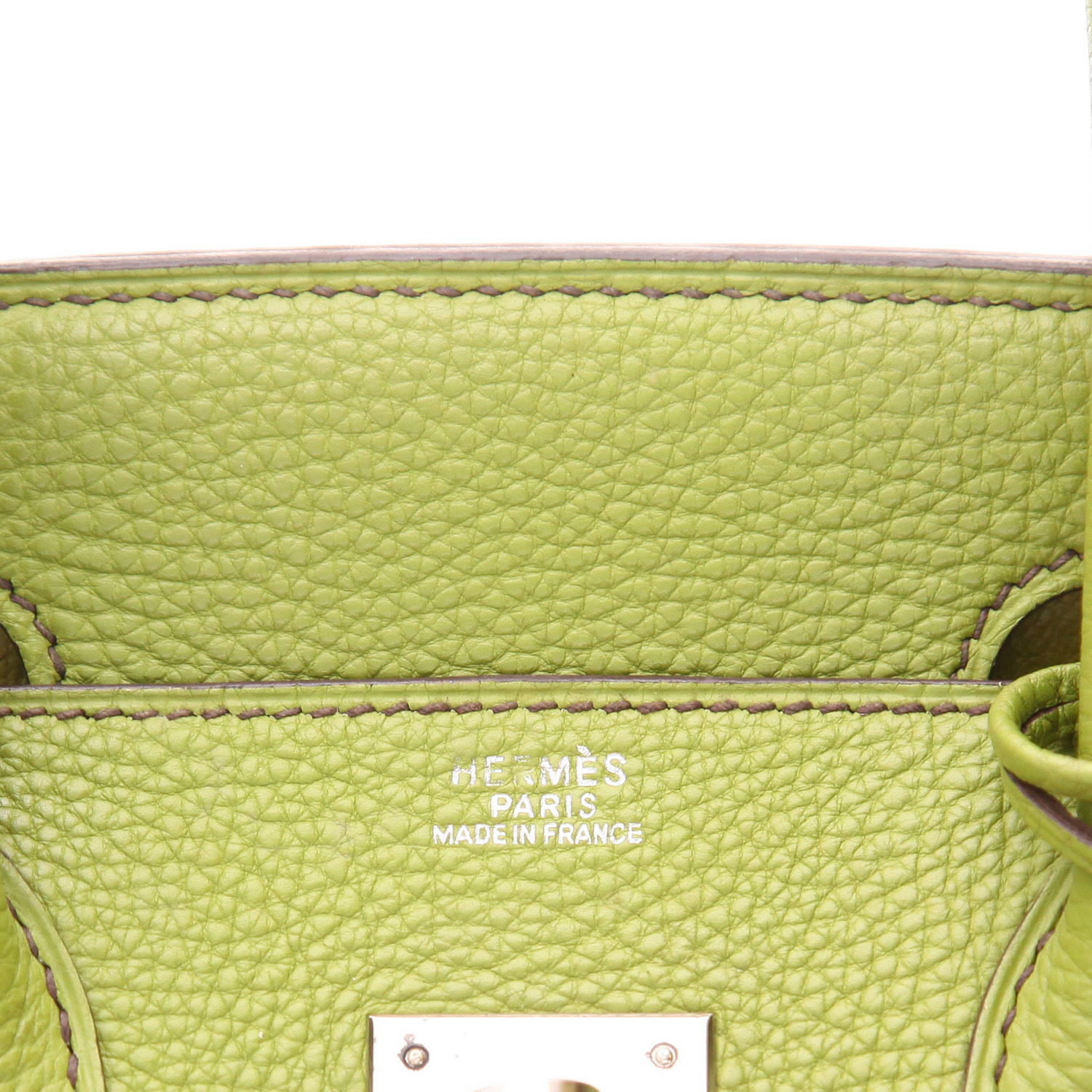 Sac à main Hermès  Birkin 30 cm en cuir togo vert-anis - Detail D2