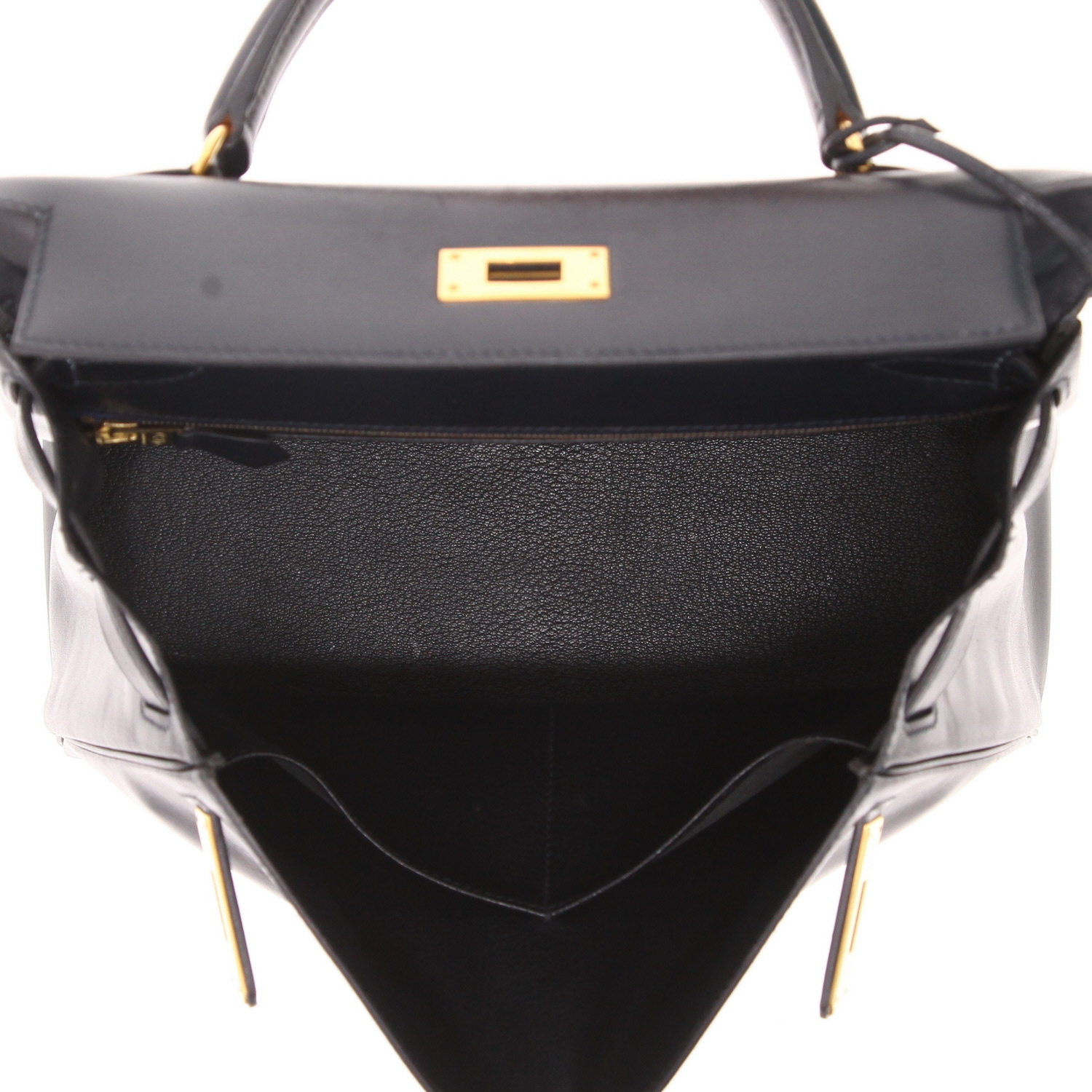 Bolso Hermès Kelly de 28 cm en piel «box» Bleu Indigo - Detail D3