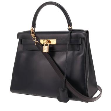 Sac à main Hermès  Kelly 28 cm en cuir box bleu indigo