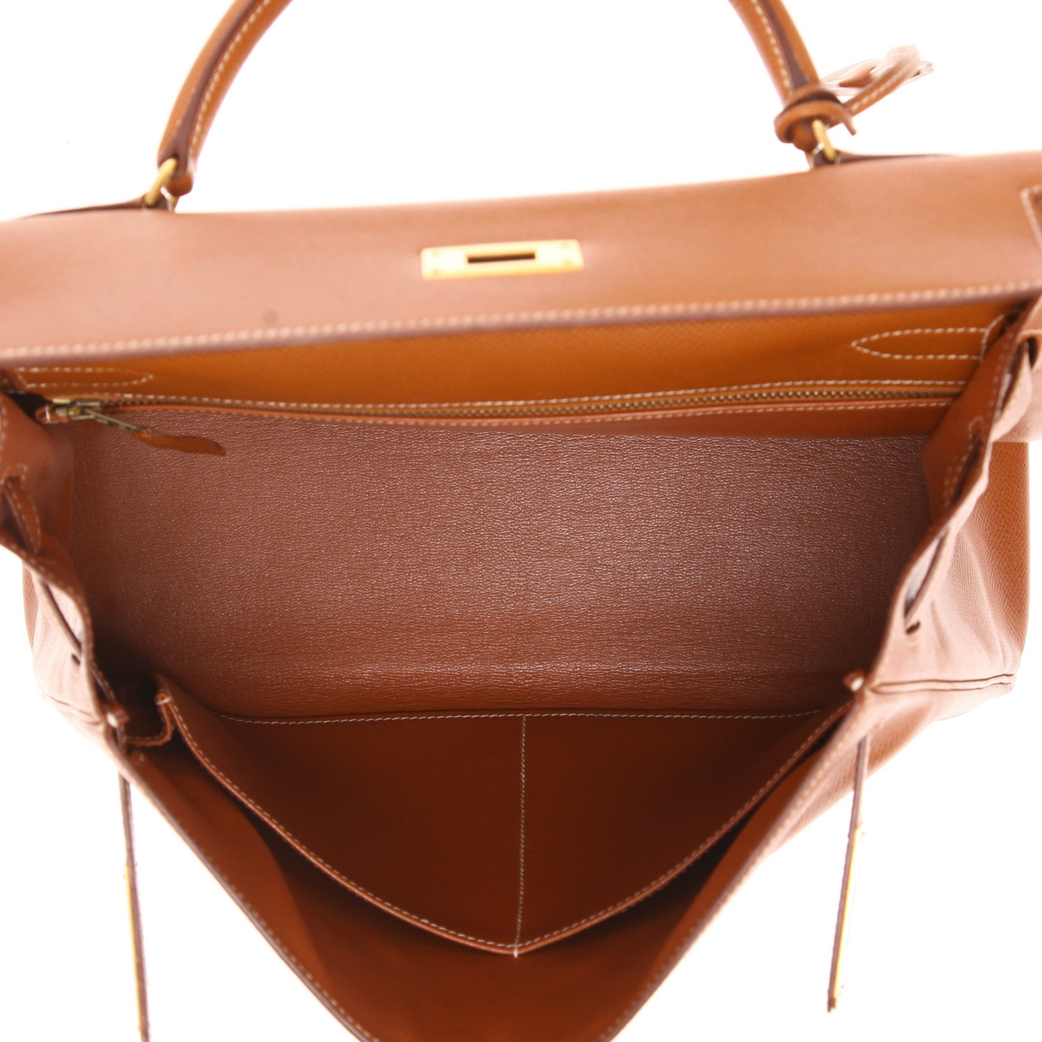 Bolso Hermès Kelly de 32 cm en piel Courchevel Gold - Detail D3