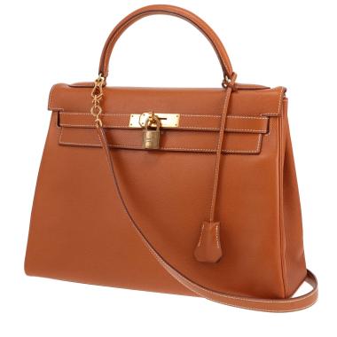Hermès Kelly 32 cm handbag in Courchevel Gold leather