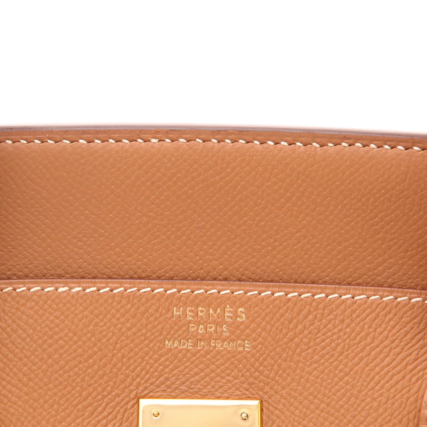 Sac à main Hermès  Birkin 40 cm en cuir Courchevel gold - Detail D2