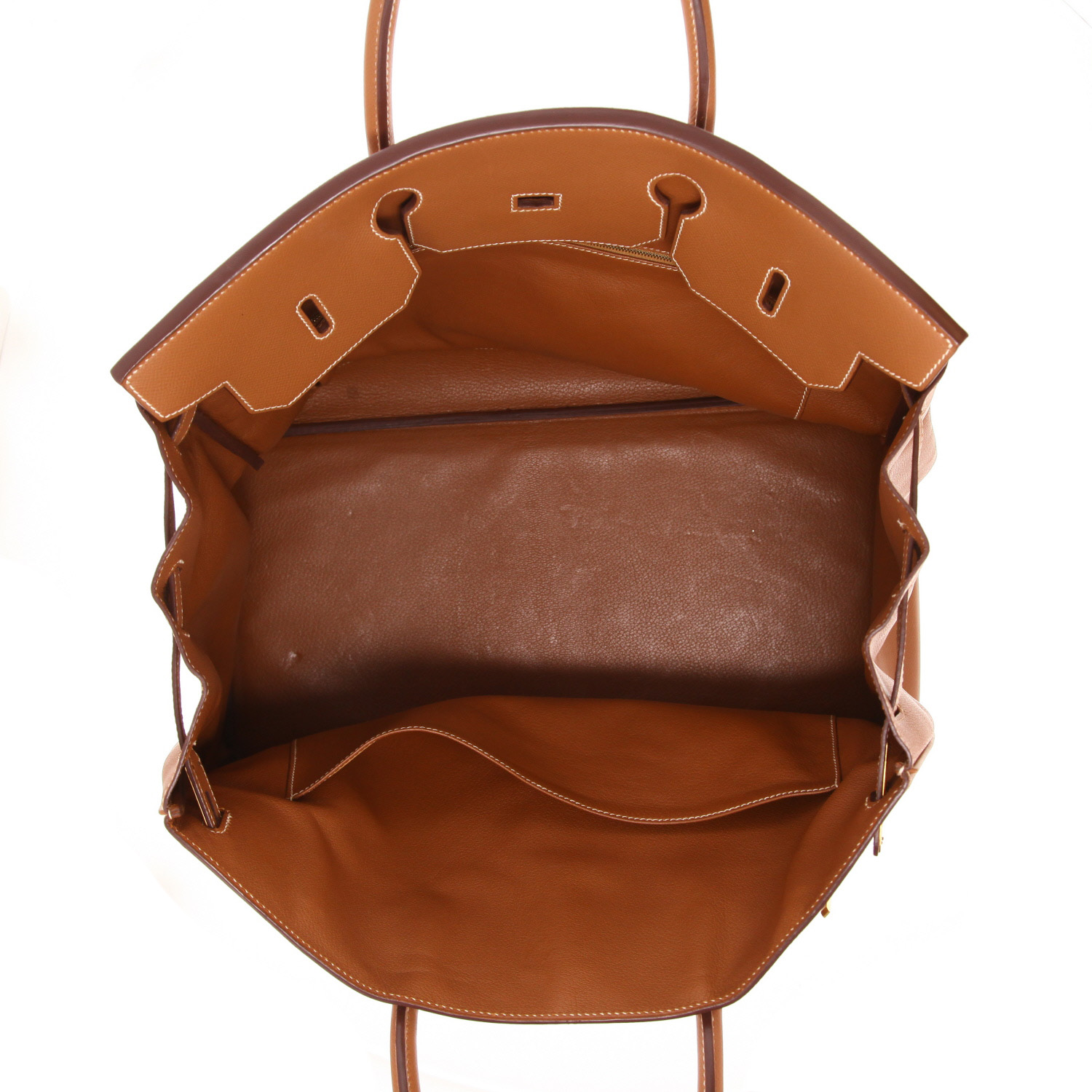 Hermès Birkin 40 cm handbag in Courchevel Gold leather - Detail D3