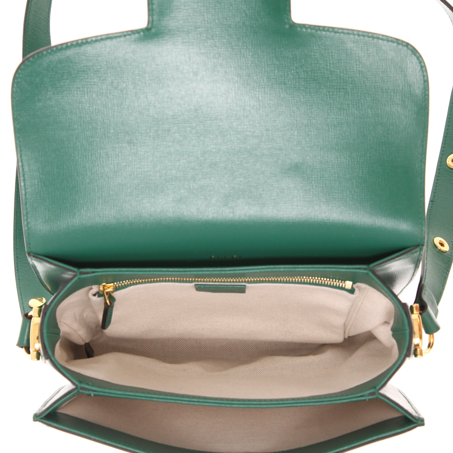 Bolso bandolera Gucci 1955 Horsebit de piel verde - Detail D3