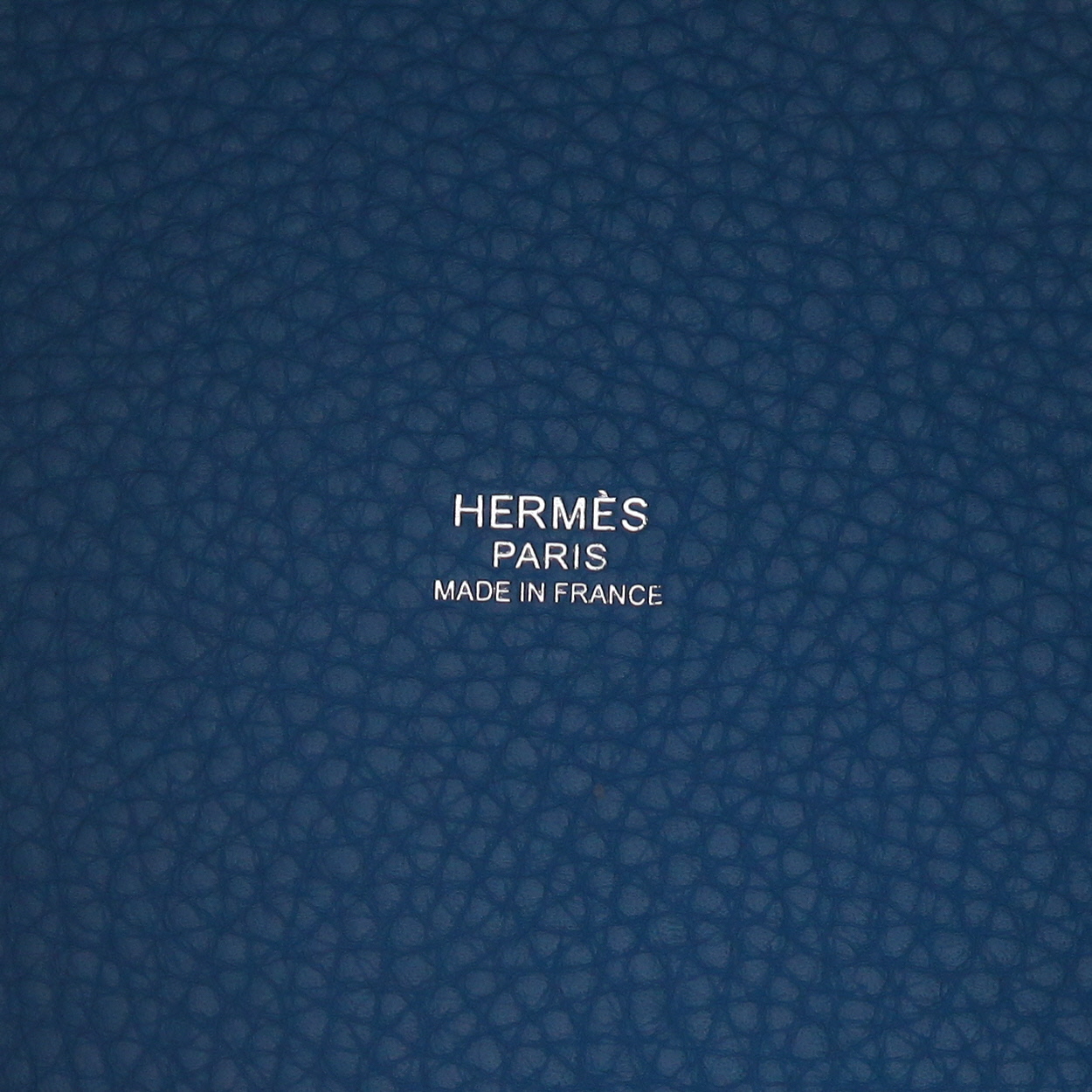 Borsa Hermès Picotin da 22 cm in pelle di vitello “Clémence” colore Bleu Zanzibar - Detail D2