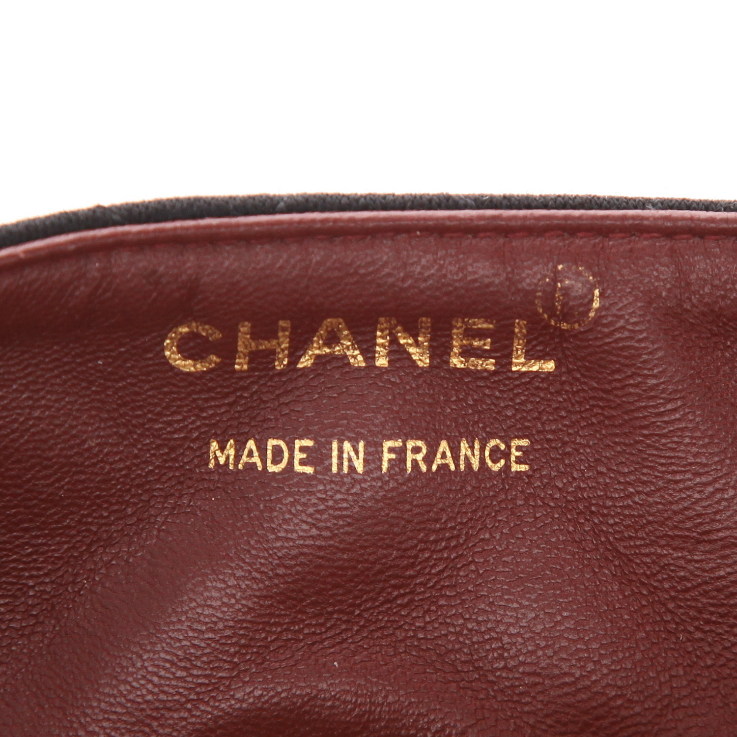 Bolso Chanel vintage de tela de jersey negro y cuero negro - Detail D2