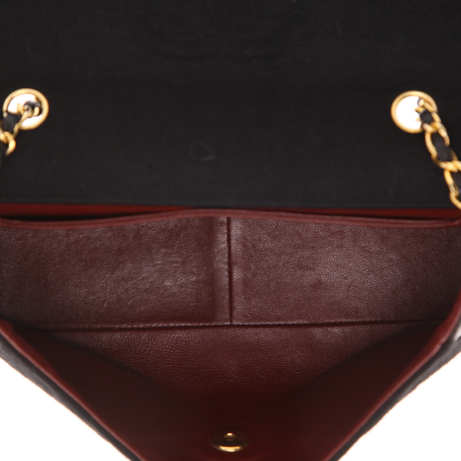 Bolso Chanel vintage de tela de jersey negro y cuero negro - Detail D3