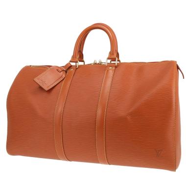 Borsa da viaggio Louis Vuitton Keepall 45 in pelle Épi dorata