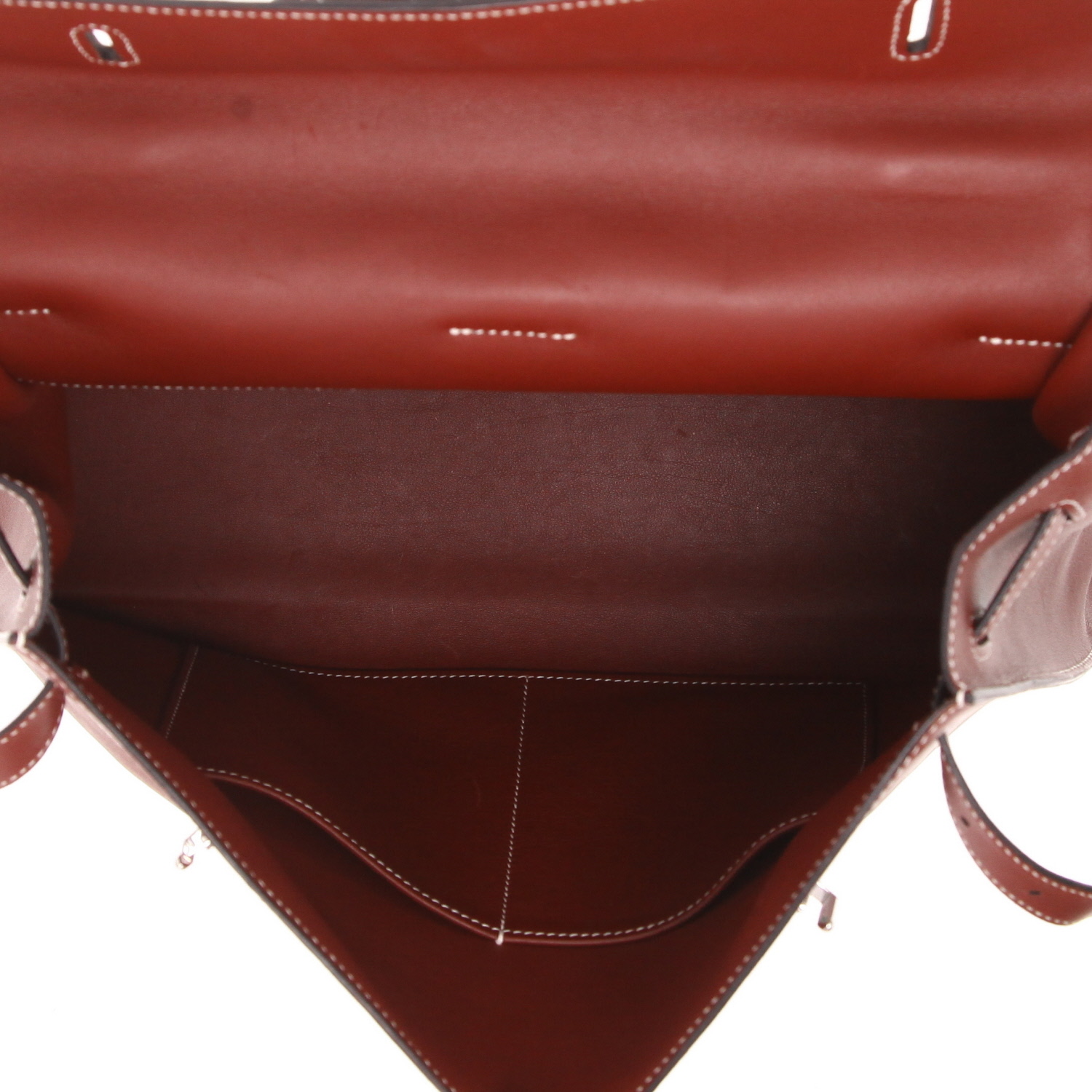 Sac à main Hermès  Kelly Flat en cuir Swift rouge H - Detail D3