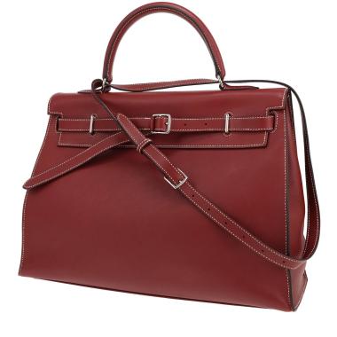 Hermès Kelly Flat handbag in red Swift leather Rouge H