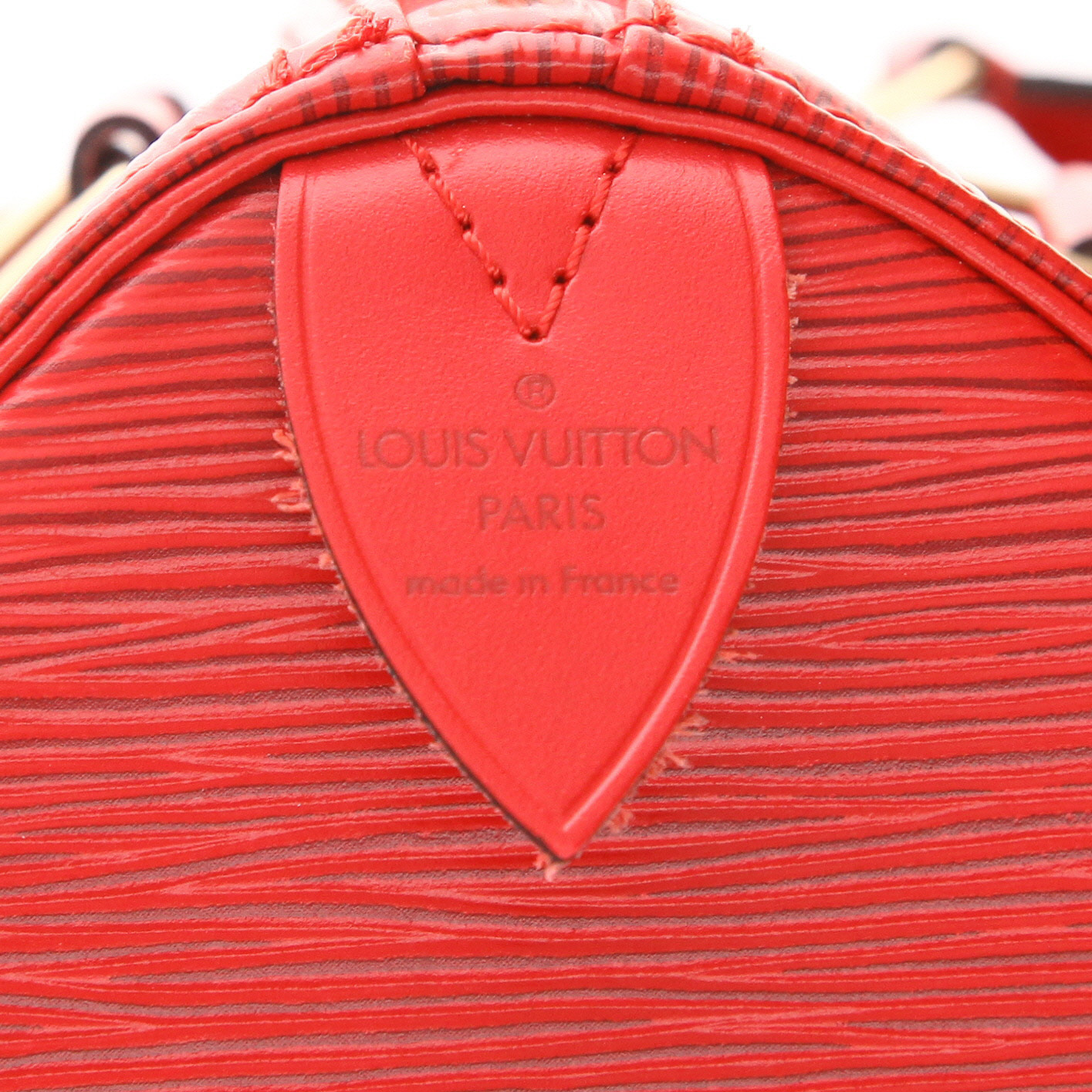Borsa Louis Vuitton Speedy 25 in pelle Épi rossa - Detail D2