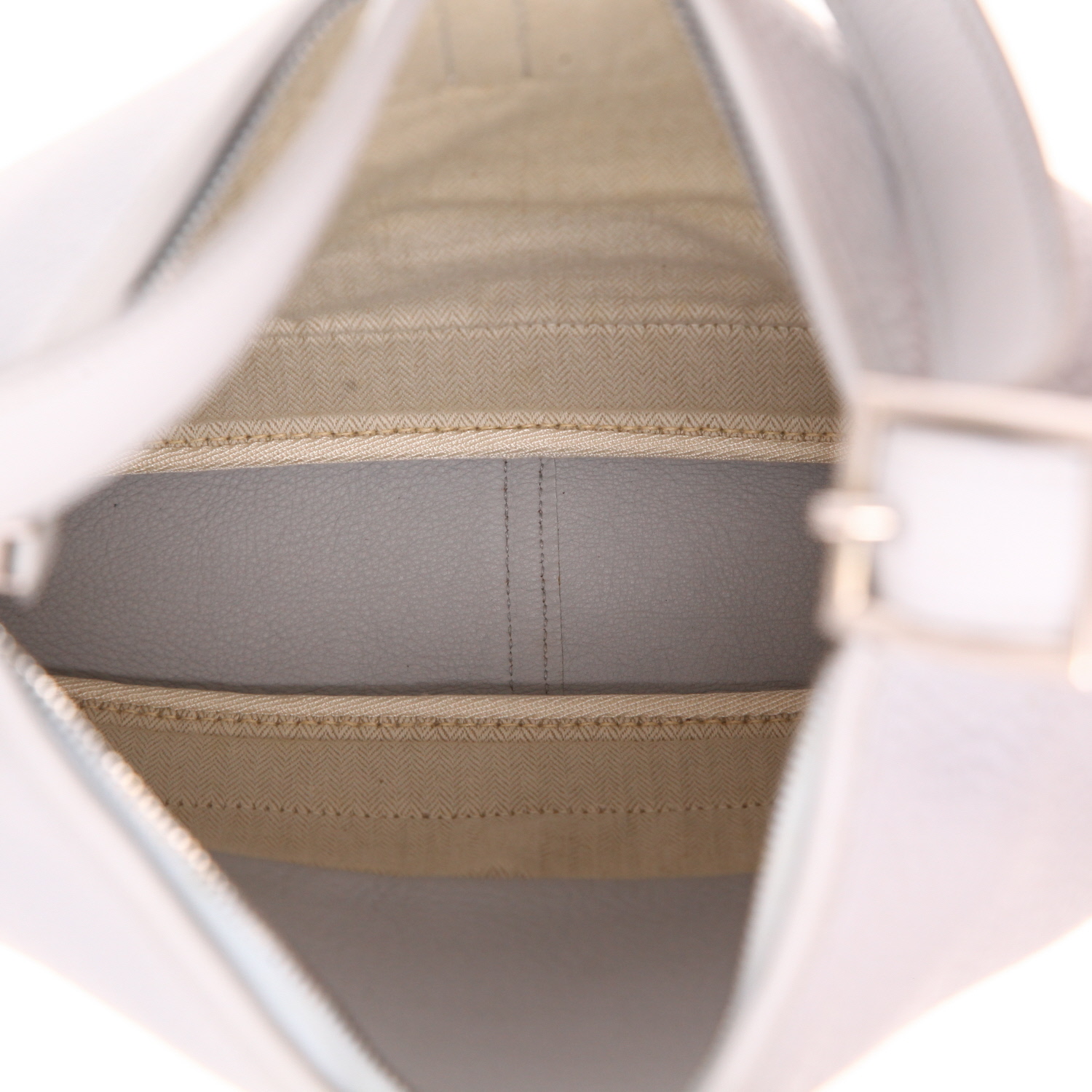 Bolso de Hermès para llevar al hombro o en la mano, con ribete de piel Togo azul - Detail D3