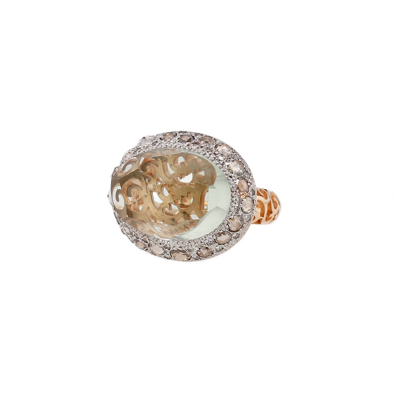 Bague Pomellato Tango or rose prasiolite diamants occasion