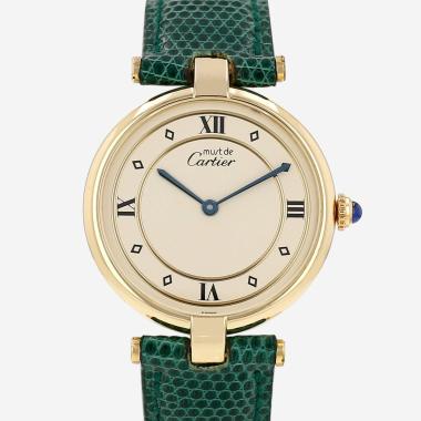 Montre Cartier Must Vendôme grand modèle  en vermeil Ref: Cartier - 590003  Vers 1990