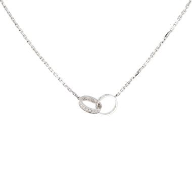 Cartier Love semi-pavé necklace in white gold and diamonds