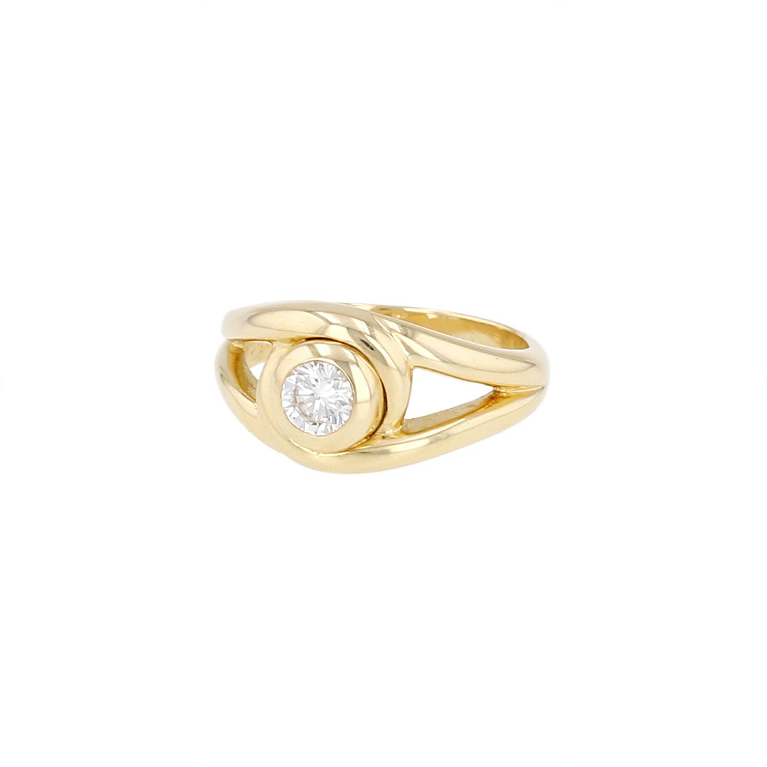 Bague Cartier années 1980 or jaune diamant occasion Bague Cartier années 1980 or jaune diamant occasion