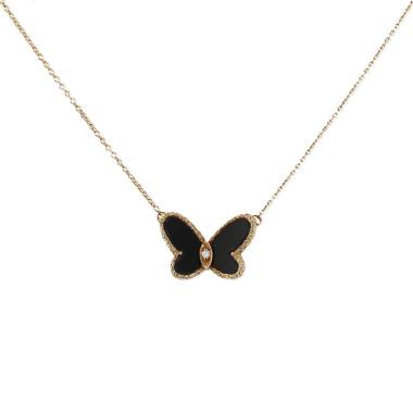 Collier Van Cleef & Arpels en or jaune, diamants et onyx