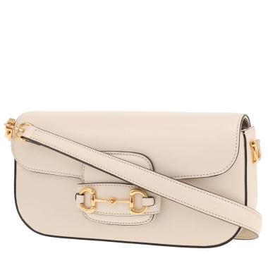 Bolso Gucci 1955 Horsebit East-West de piel blanca