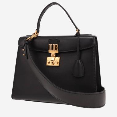 Dioraddict shoulder bag in black leather
